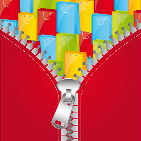 red jacket with zip over gifts, background. vector illustrationのイラスト素材