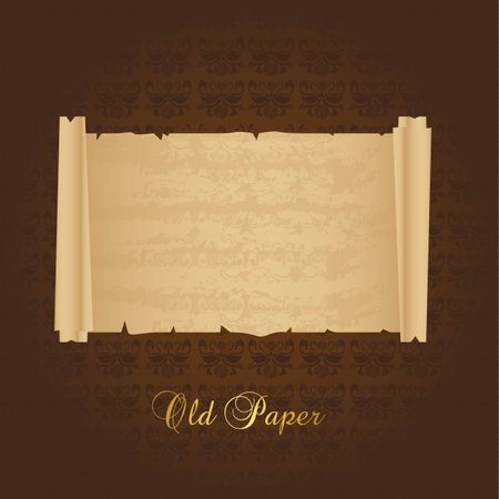 old paper over ornament background. vector illustrationのイラスト素材