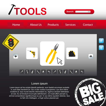 website design with tools, background. vector illustrationのイラスト素材