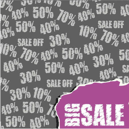 Discounts over gray background with big sale text. Vector illustrationのイラスト素材