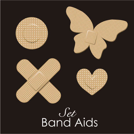Band aids collection skin color, animal forms. vectorのイラスト素材
