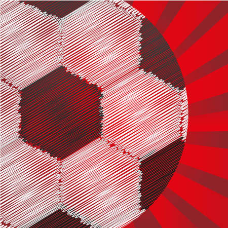 drwaing soccer ball on color lines, vector illustrationのイラスト素材