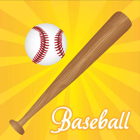 baseball elements over stripes yellow, vector illustrationのイラスト素材