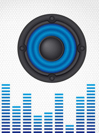 speaker with net over gray background, sound.のイラスト素材