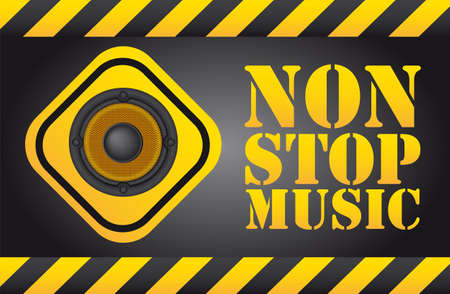 speaker over sign, non stop music backgroundのイラスト素材