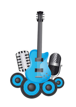 musicals instruments isolated over white backgroundのイラスト素材