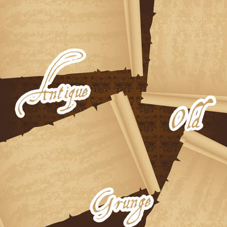 brown old paper over ornament background  のイラスト素材