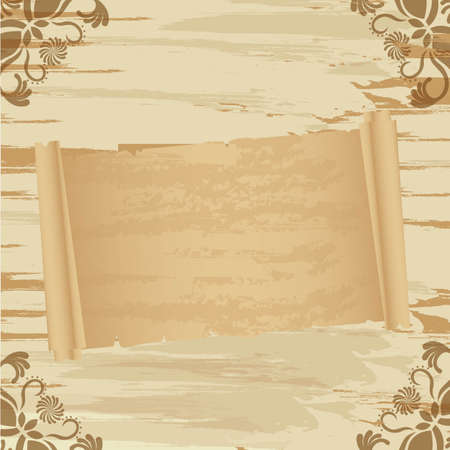 grunge and old paper over vintage backgroundのイラスト素材