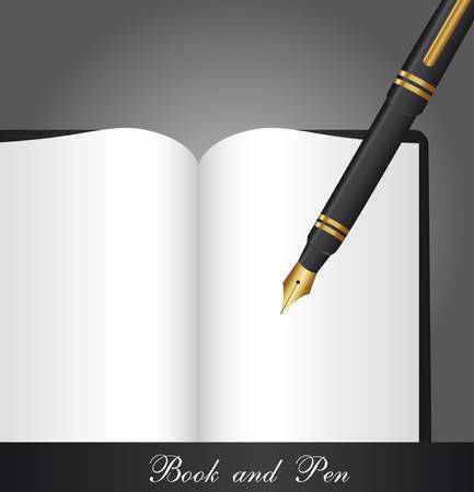 blank book with pen over gray background. vector illustrationのイラスト素材