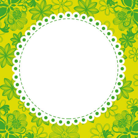 green flowers with space for copy, background. vector illustrationのイラスト素材