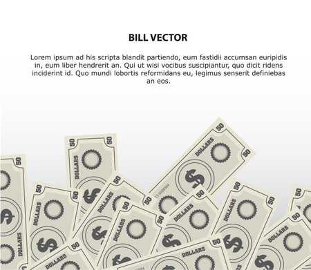 bills vector with space for copy over white background. vectorのイラスト素材