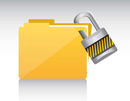 folder with padlock with shadow. vector illustrationのイラスト素材