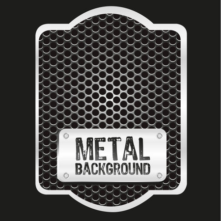 label with grid pattern on black background, vector illustrationのイラスト素材