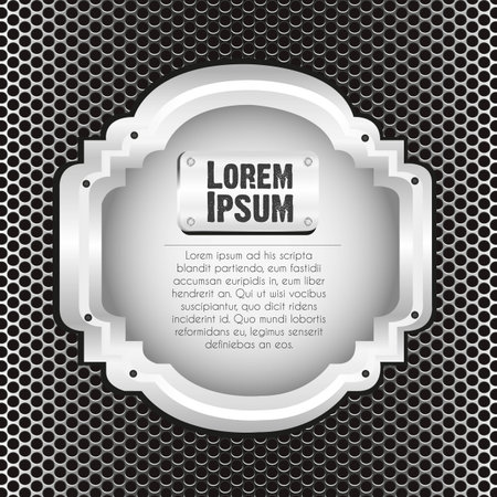 label on background grid pattern, vector illustrationのイラスト素材