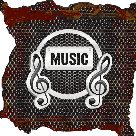 Music background grid pattern rusty, vector illustrationのイラスト素材