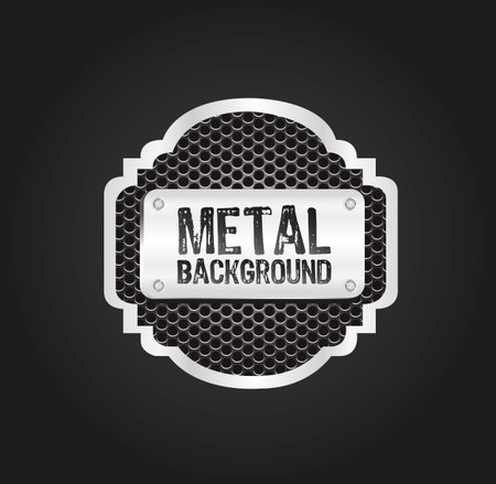 Metal label with grid pattern, vector illustrationのイラスト素材