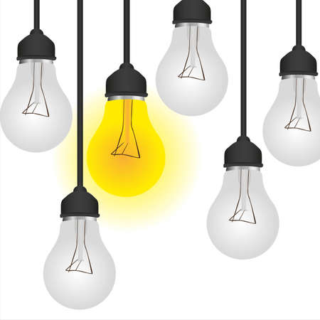 conceptual bulb, isolated on white background illustrationのイラスト素材