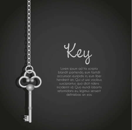 old keys with link chain black background with textのイラスト素材