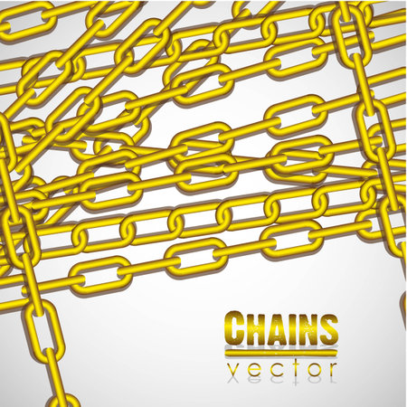 gold chains superimposed on a white background illustrationのイラスト素材