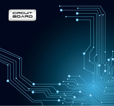 circuit board in blue tones with flashes illustrationのイラスト素材