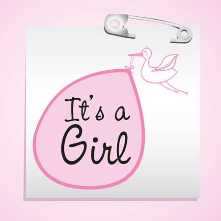 Baby arrival card illustrationのイラスト素材