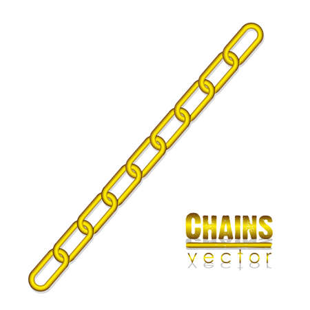 gold link chain illustrationのイラスト素材
