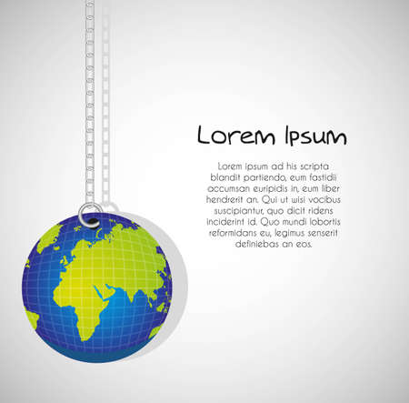 Keychain of planet, isolated on white backgroundのイラスト素材