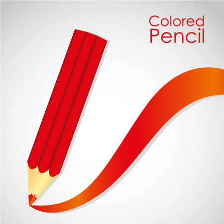 red pencil with stripe red, isolated on white backgroundのイラスト素材