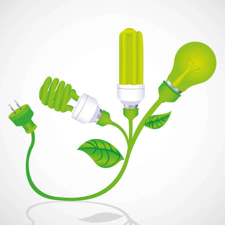 ecological plant bulb with plug illustrationのイラスト素材