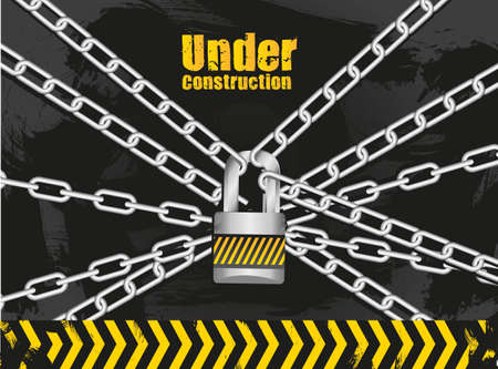 link chain with padlock on grunge background vector illustrationのイラスト素材