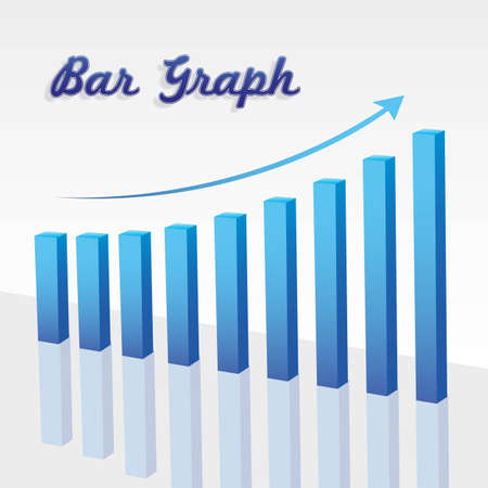 bar graph on the rise on white backgroundのイラスト素材