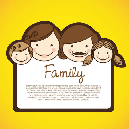 happy family consists of father, mother, girl and boyのイラスト素材