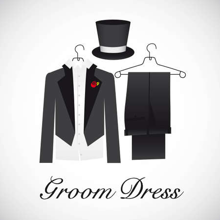 card marriage, groom suits, vector illustrationのイラスト素材