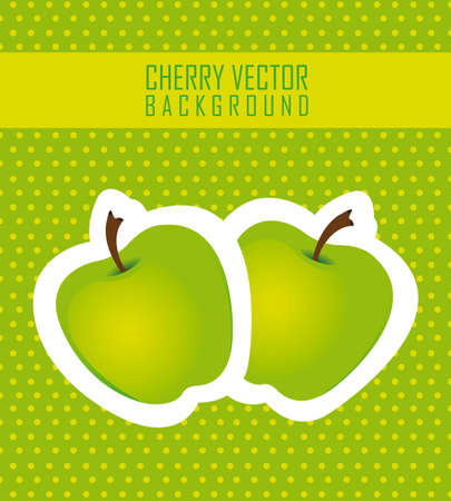 stickers apple green dot background, vector illustrationのイラスト素材