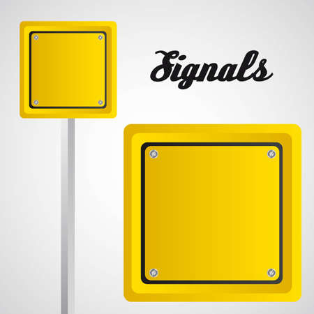 square yellow sign over gray background. vector illustrationのイラスト素材