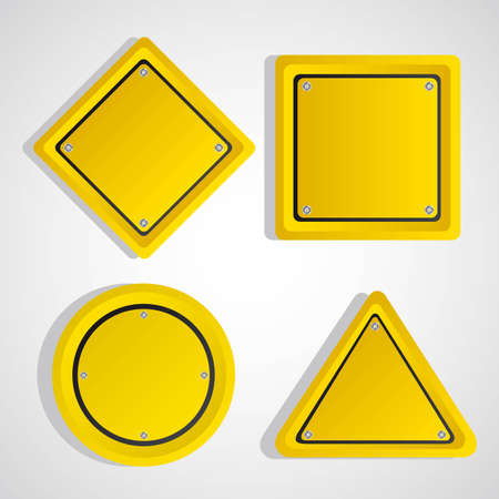 yellow sign over gray background. vector illustrationのイラスト素材