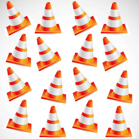 Pattern traffic cones isolated on white background, vector illustration.のイラスト素材