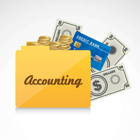 Icon of accounts. Folder accounting reporting vector illustrationのイラスト素材