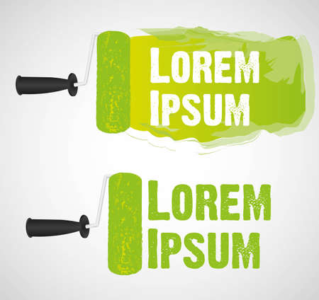 Roller painting words for example, vector illustrationのイラスト素材