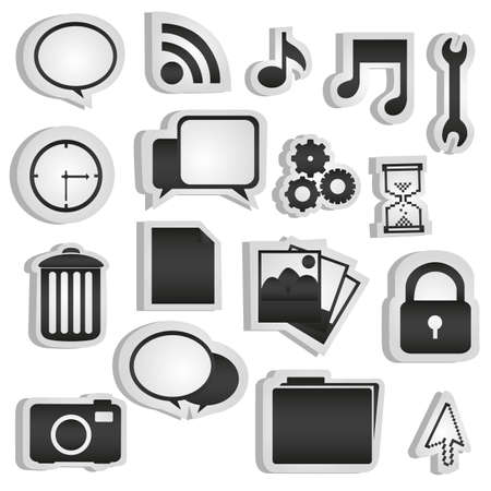 set of silhouettes icon, isolated on white background, vector illustrationのイラスト素材