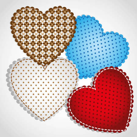 background of hearts with different textures,のイラスト素材