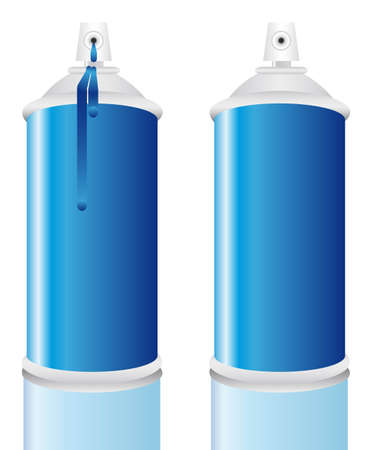 Spray bottle of blue, watered and clean paintのイラスト素材