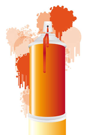 Orange spray bottle with paint stainsのイラスト素材