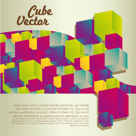 Abstract illustration of colorful cubes. のイラスト素材