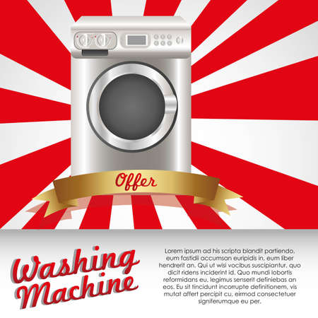 Illustration of a washing machine, isolated on white backgroundのイラスト素材