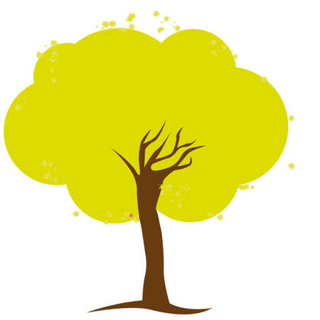 Simple illustration of tree isolated on white backgroundのイラスト素材