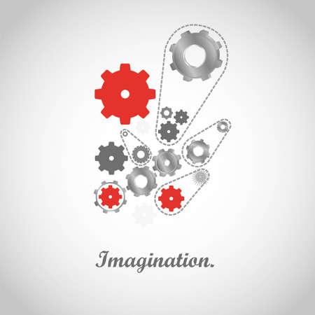 gears of colors isolated on gray,   illustrationのイラスト素材