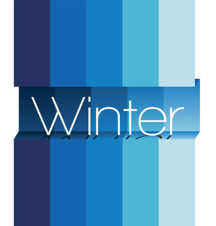 Illustration of winter with colorful ribbons, vector illustrationのイラスト素材