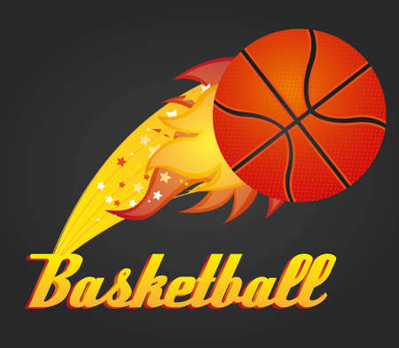illustration with basketball ball, vector illustrationのイラスト素材
