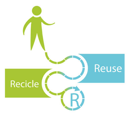 illustration of recycling discontinuous circles, vector illustrationのイラスト素材